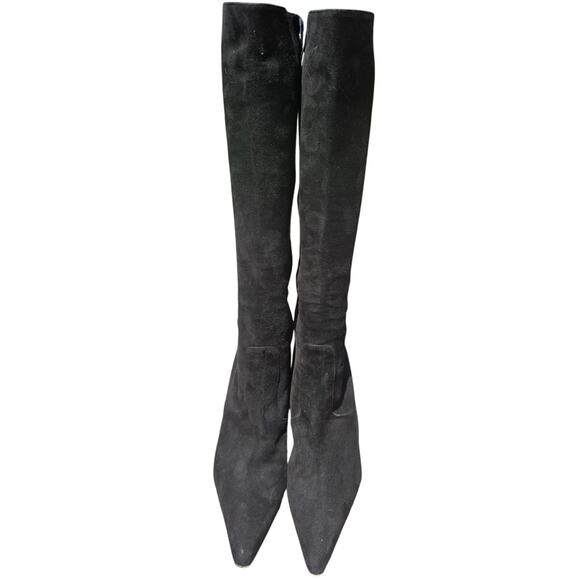 Black Manolo Blahnik Knee high boots with laser cut out sz 39.5 / 9 - Picture 4 of 11